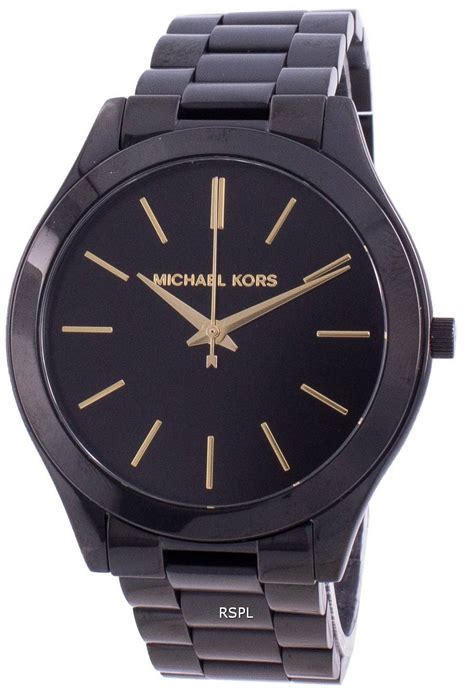 michael kors slim runway watch black ราคา